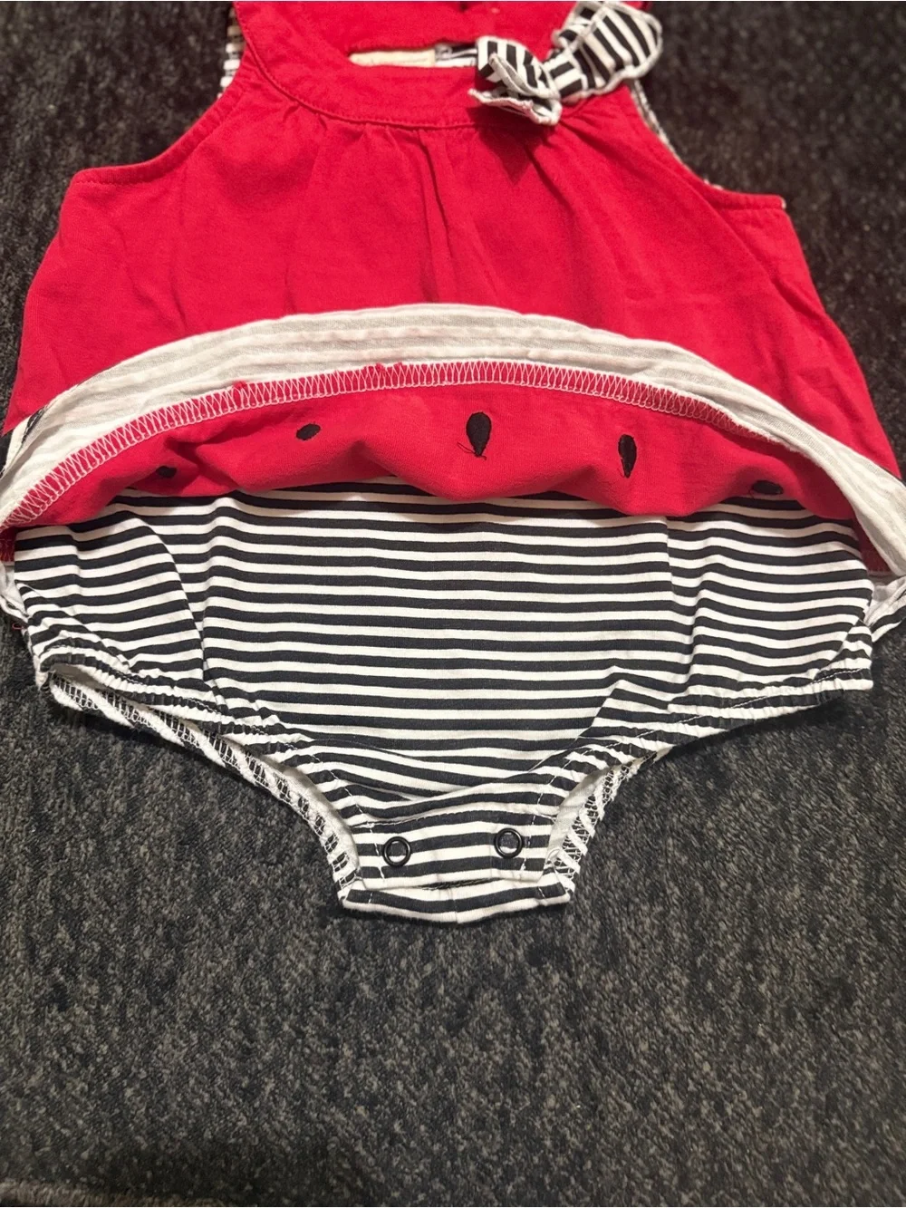 First Impressions Red Romper - 12 months